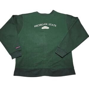 Vintage JanSport Michigan State Mom Sweatshirt Size Small Crew Green Spartans